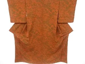 縮緬地型染茶屋辻模様小紋着物